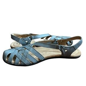 Earth Origins Women's Leather Slingback Nellie Sandals Summer Blue Size 9
